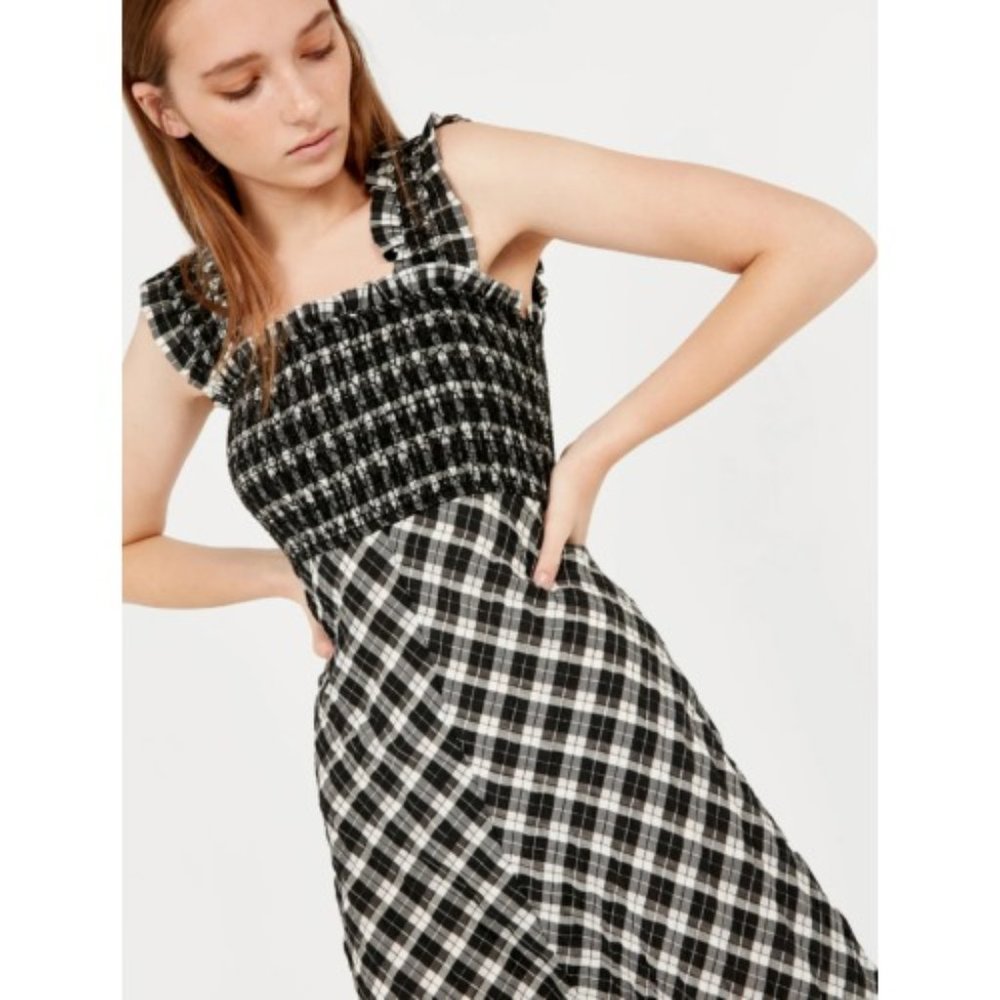 NEW GANNI Seersucker Black & White Check Gingham - Picture 5 of 8